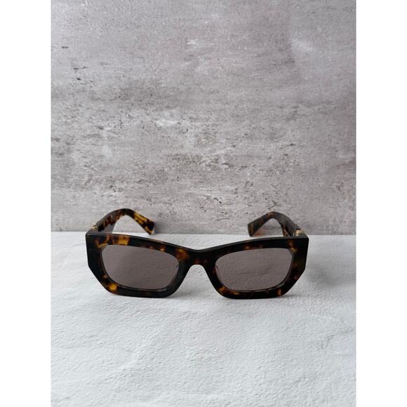NEW Miu Miu MU09WS Havana Brown Purple Cat Eye Sunglasses